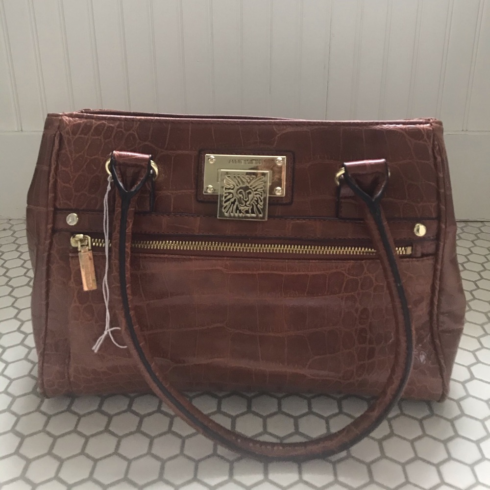 Anne Klein Faux Croc Shoulder Bag